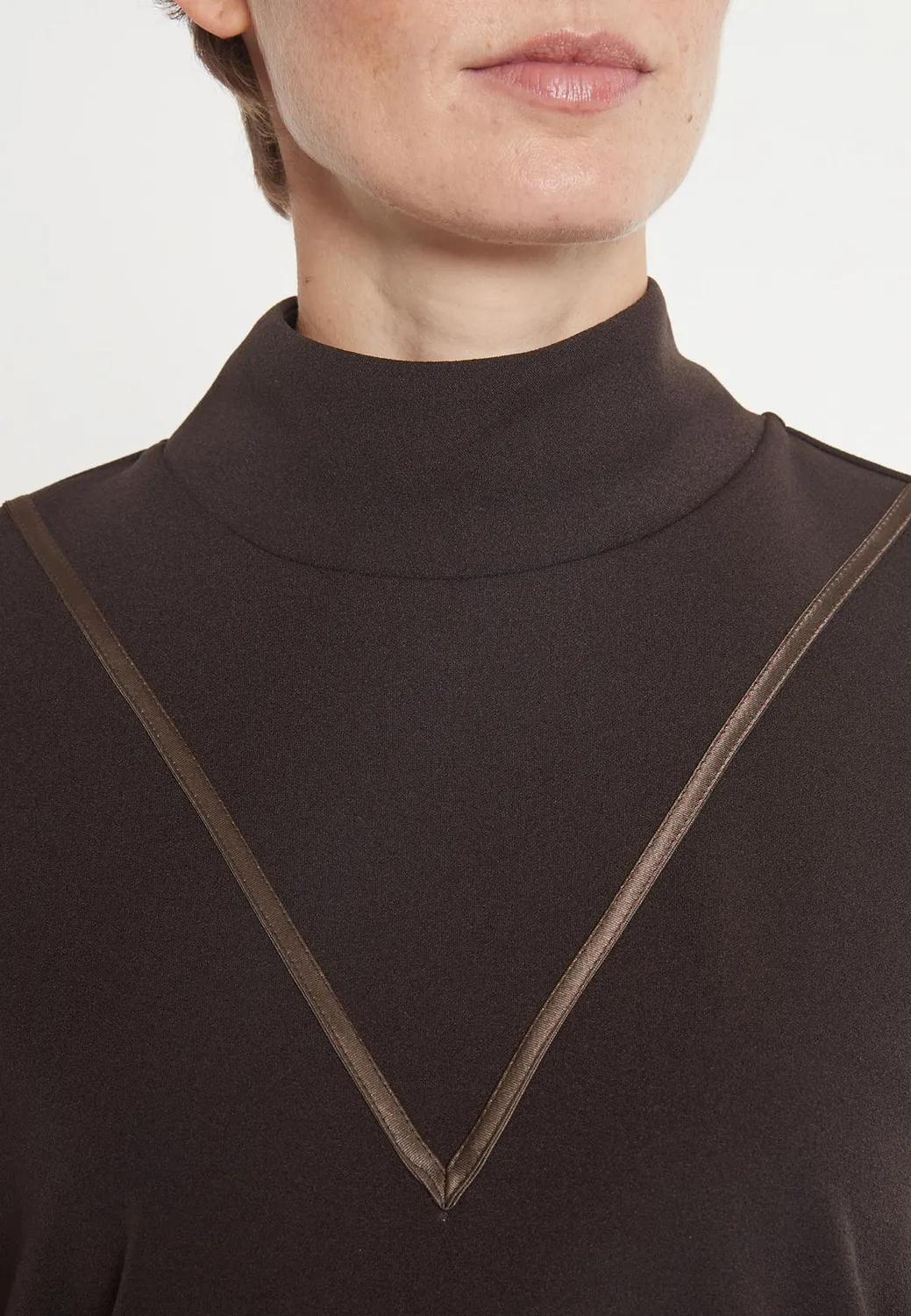 Ana Alcazar Harvene camicia marrone ecopelle