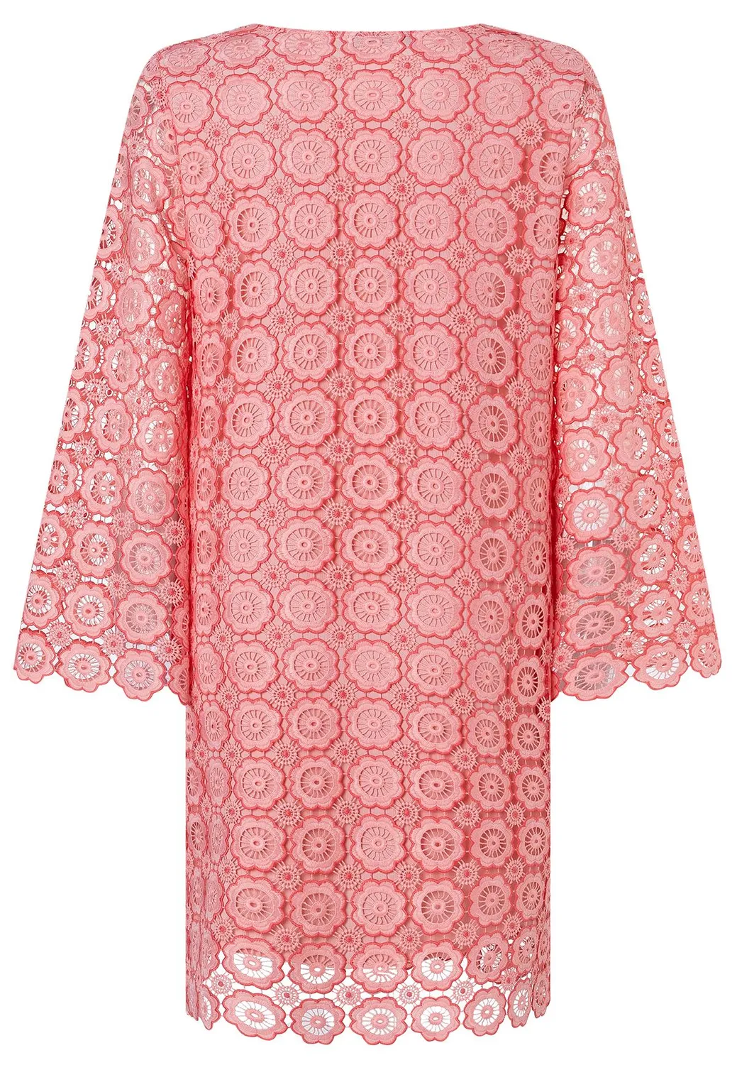 Ana Alcazar Zahia abito pizzo rosa corallo