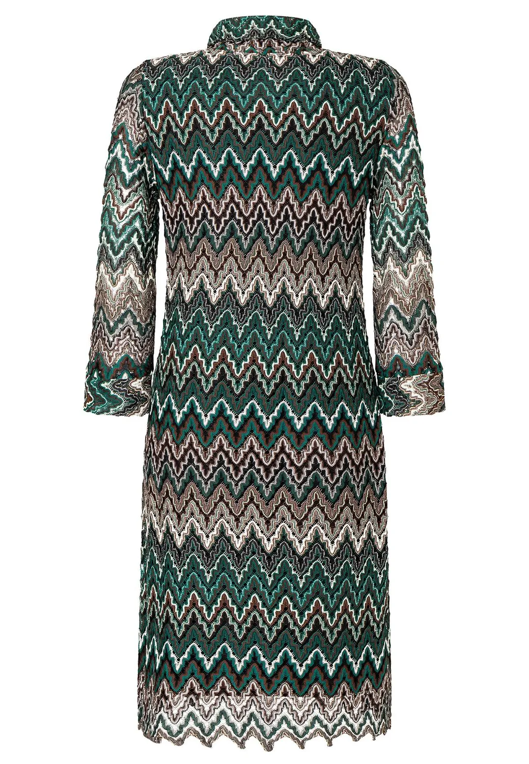 Ana Alcazar Maffa abito maglia zigzag verde