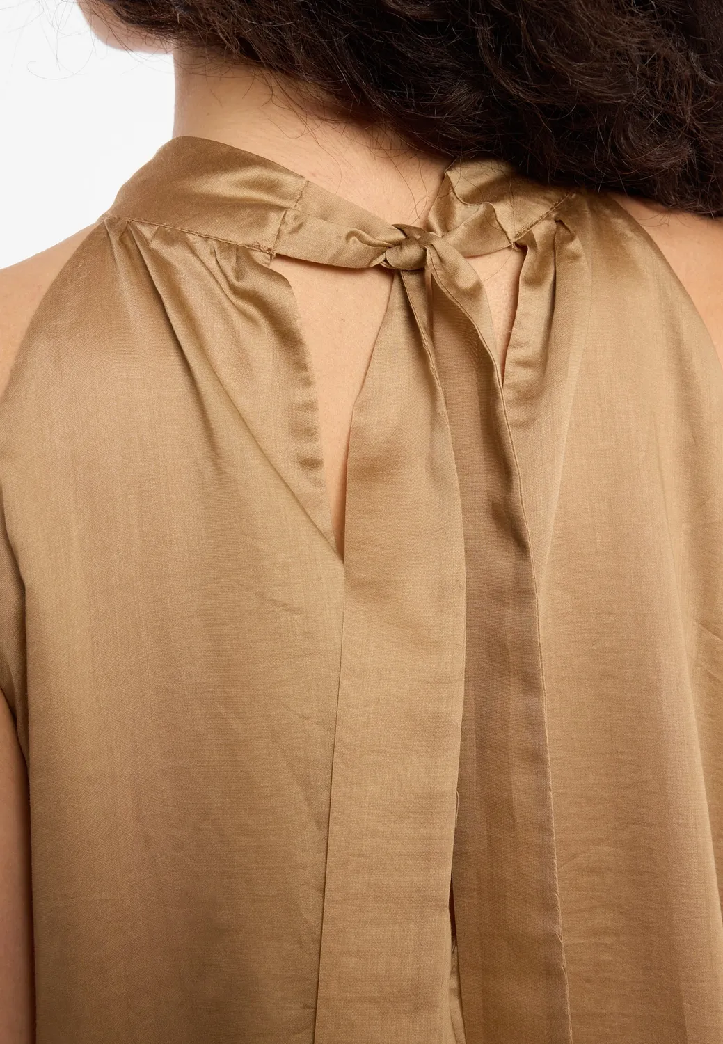 Ana Alcazar Dayla abito lungo halterneck marrone