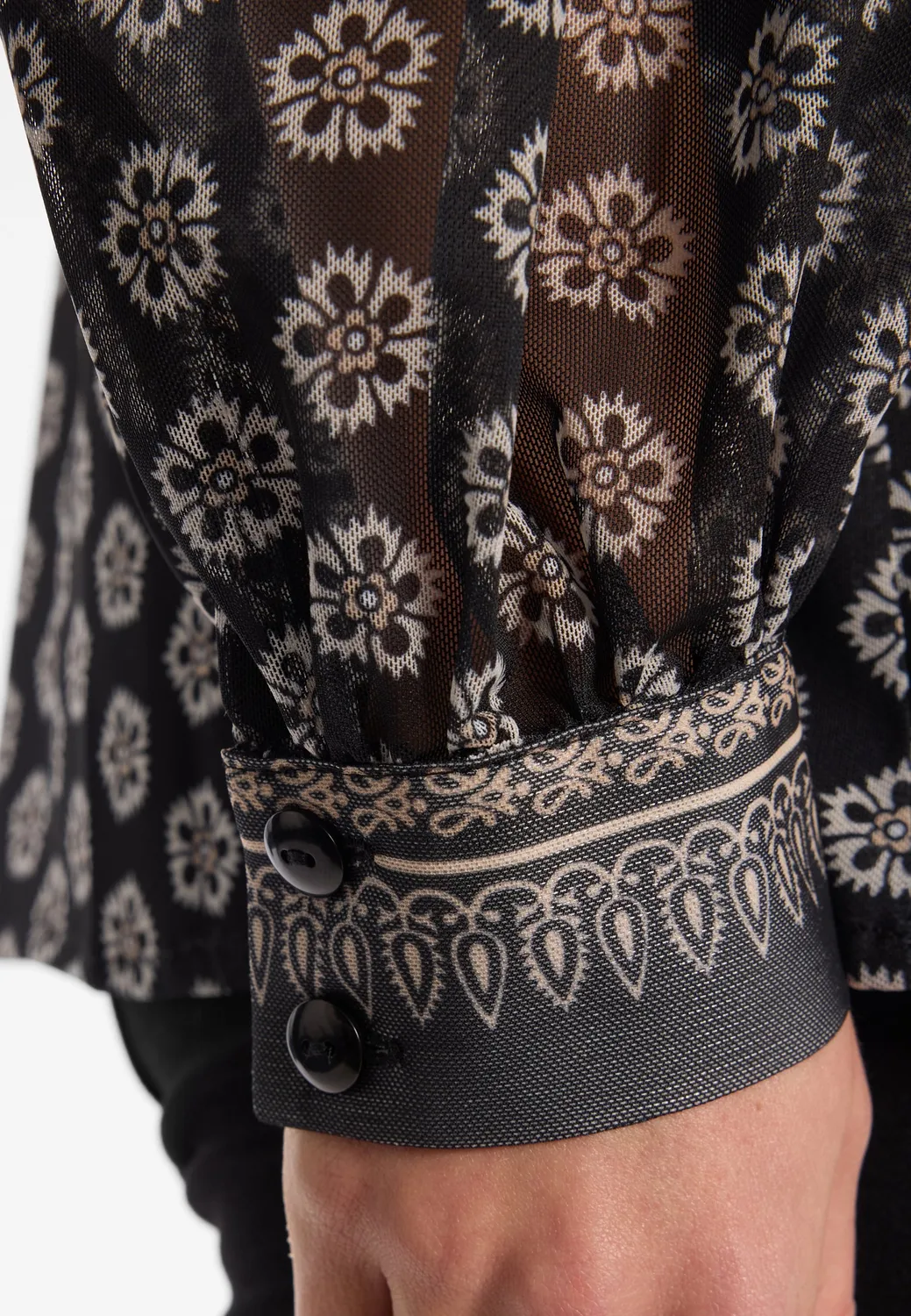 Ana Alcazar Eminsea camicia velo nero foulard