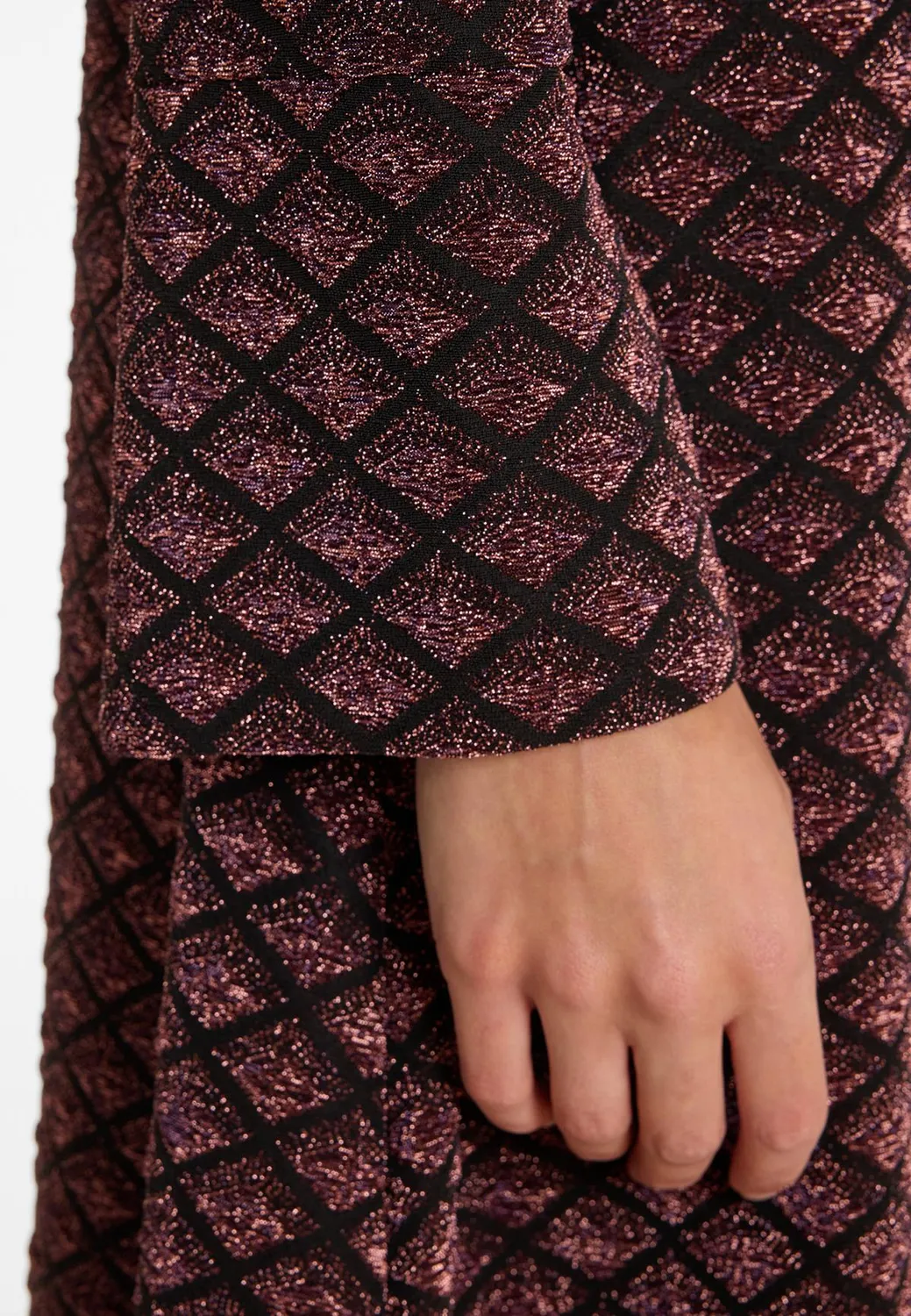 Ana Alcazar Ablino abito lurex bordeaux corto