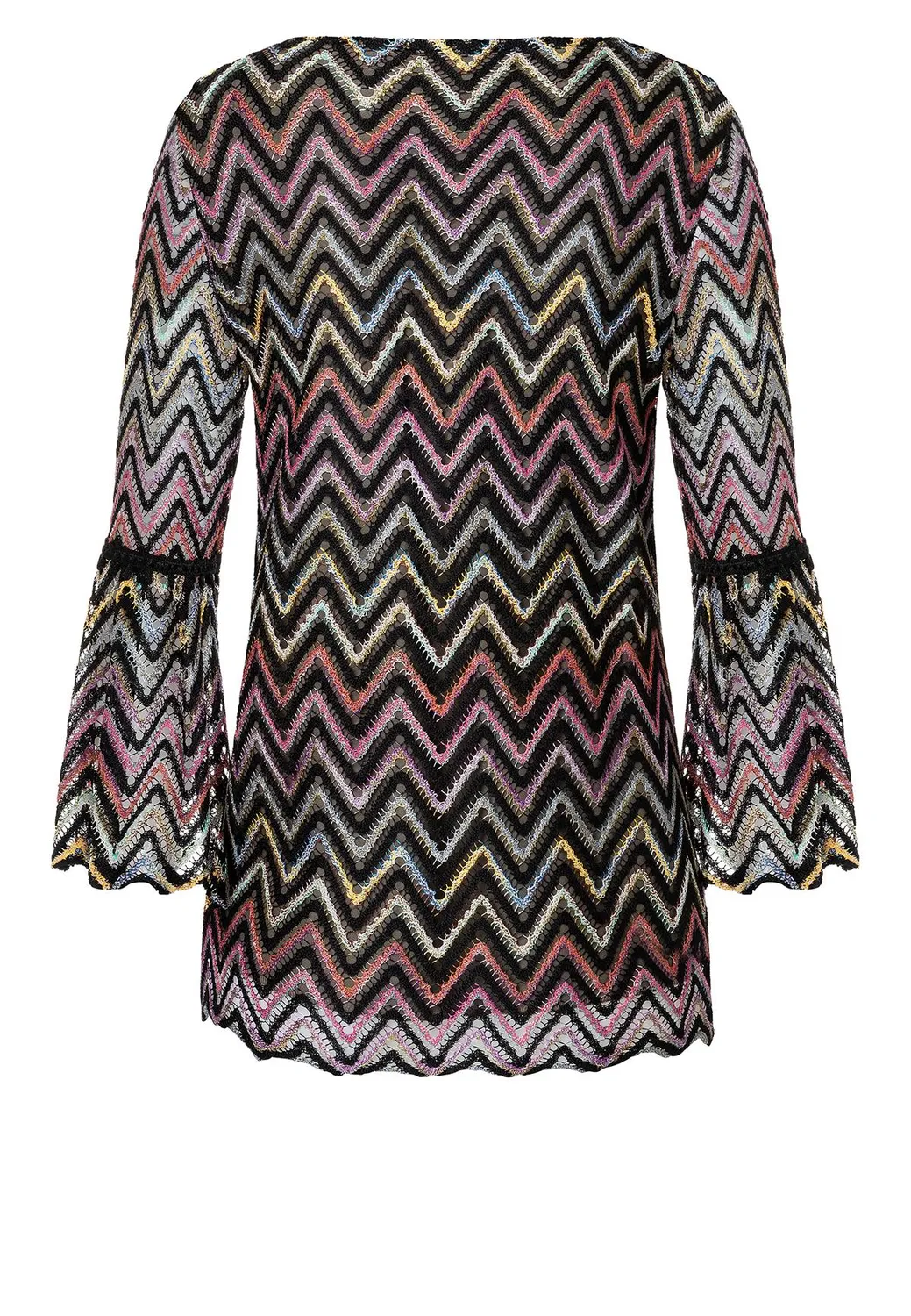 Ana Alcazar Zekori top maglia nero con balze