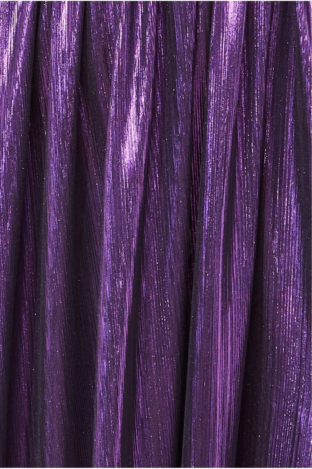 Goddiva Slinky Foil abito maxi monospalla viola