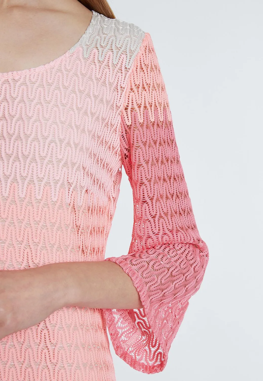 Ana Alcazar Rita abito maglia corto sfumato rosa