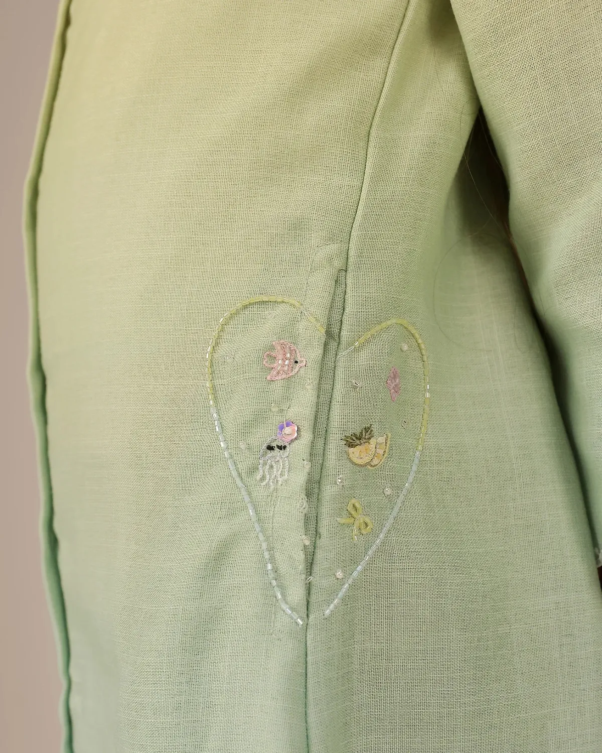 Our Dve Tropical Sorbet Seafoam abito bimba verde blu lino