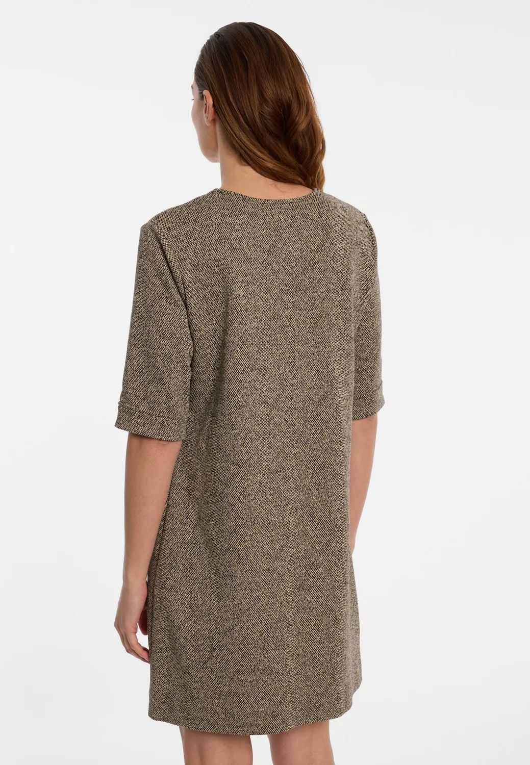 Ana Alcazar Pencil Dress abito tweed bottoni oro