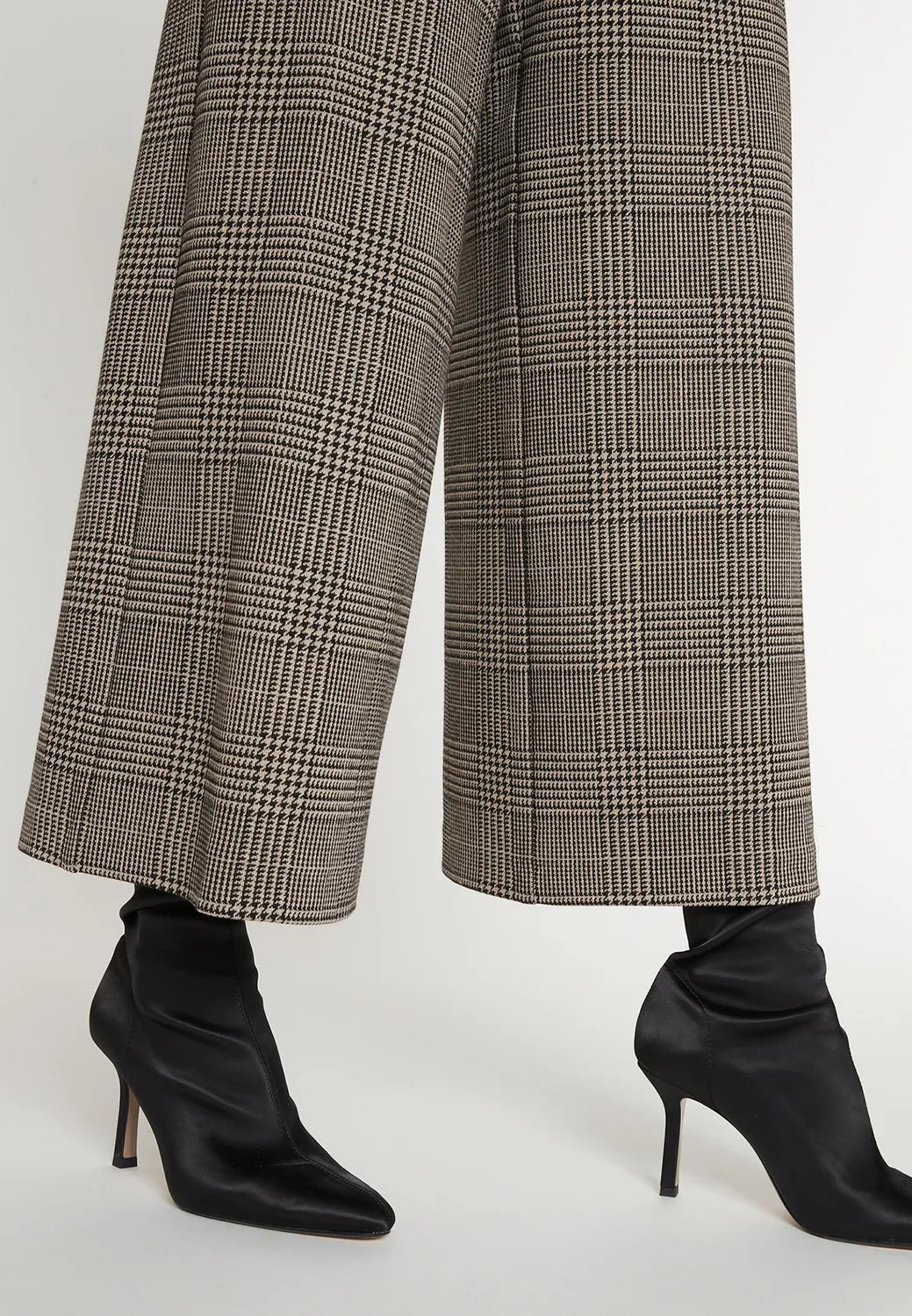 Ana Alcazar Miady culotte quadri vita alta cropped