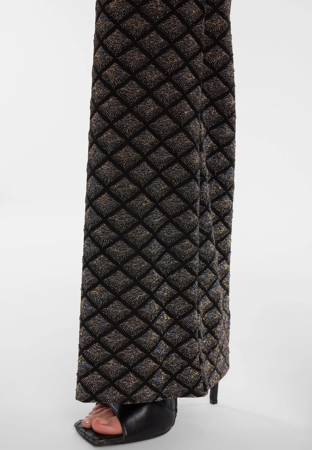 Ana Alcazar Enalis pantaloni neri lurex zampa