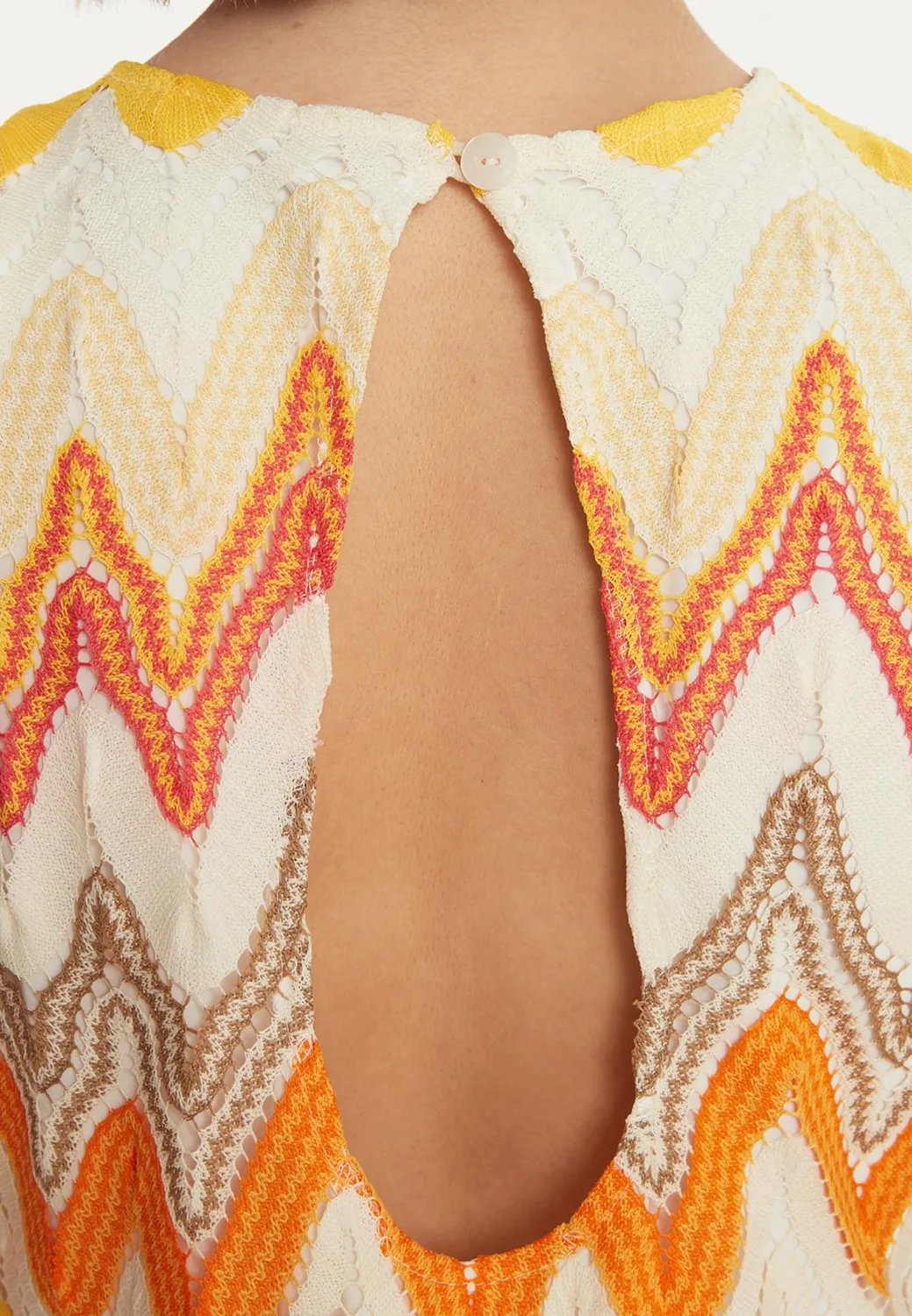 Ana Alcazar Zitara abito maxi giallo zigzag