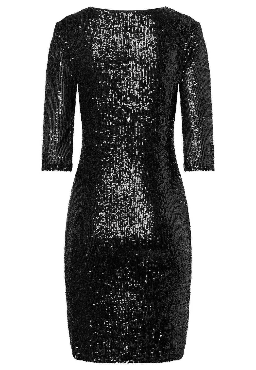 Ana Alcazar Sally abito paillettes nero scollo V