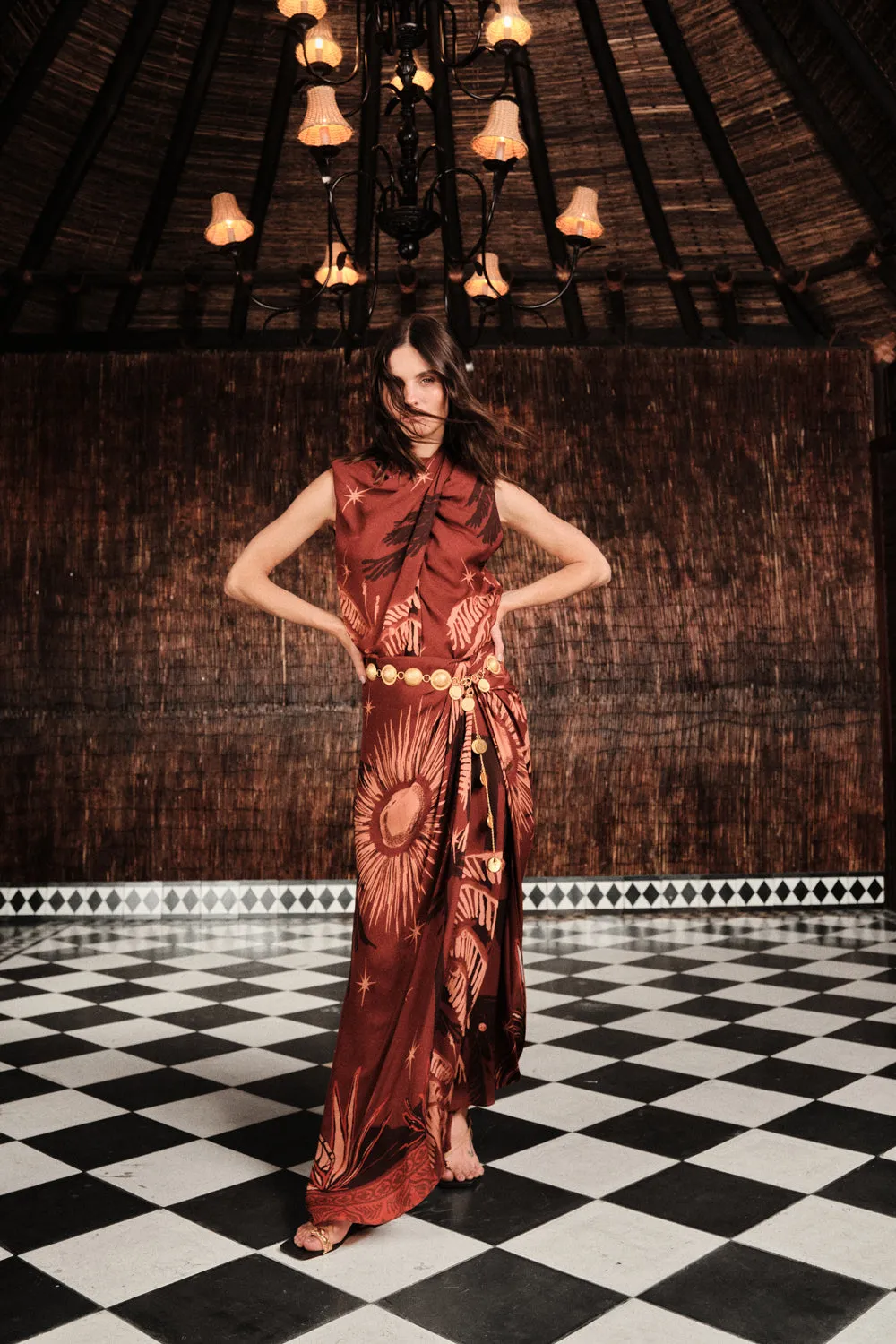 Johanna Ortiz Imaginative Top seta rosso scuro