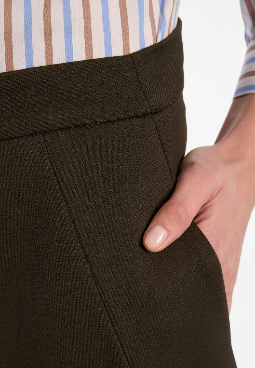 Ana Alcazar Ensensis pantaloni barrel khaki vita alta