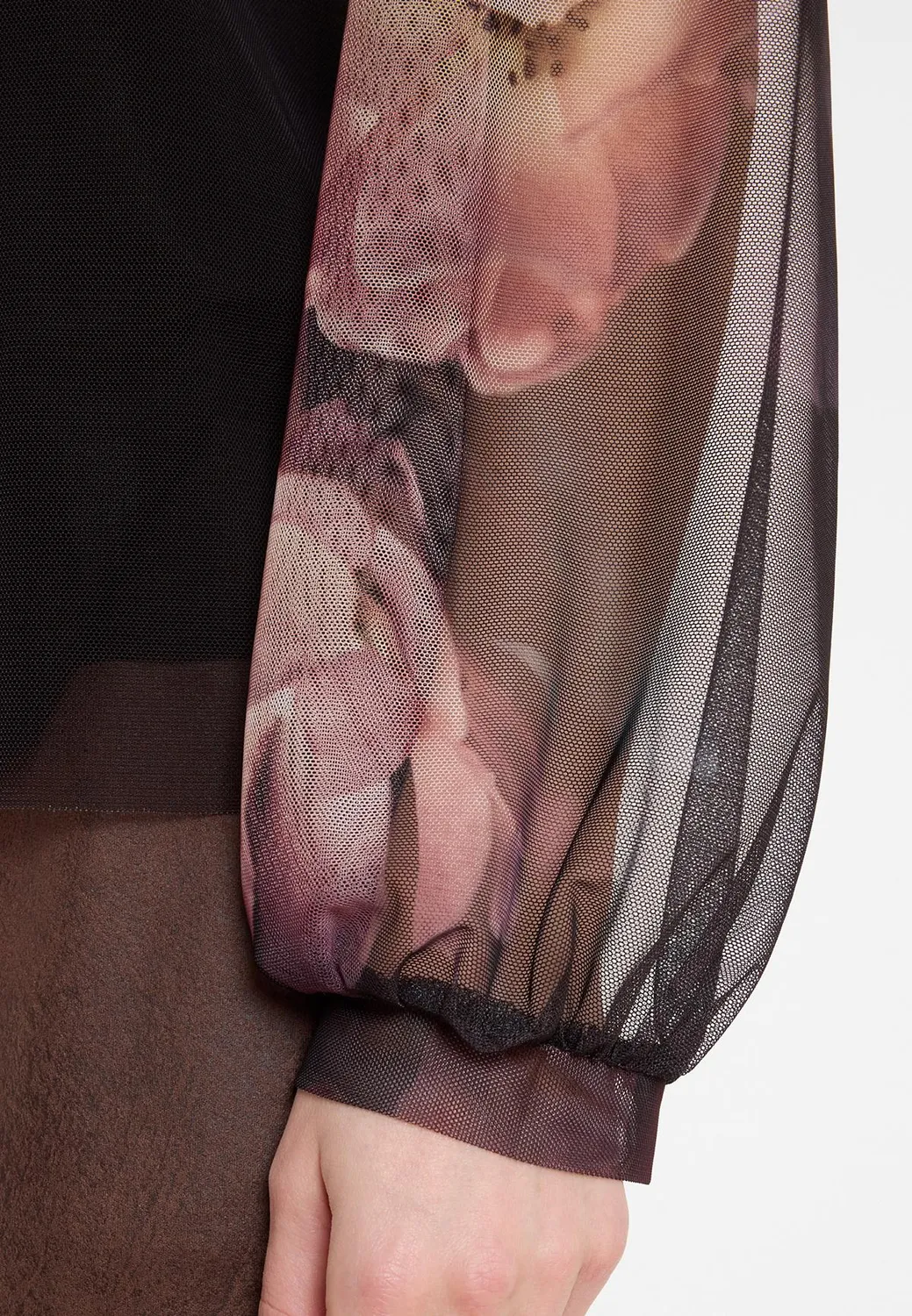 Ana Alcazar Azina camicia velata floreale nera