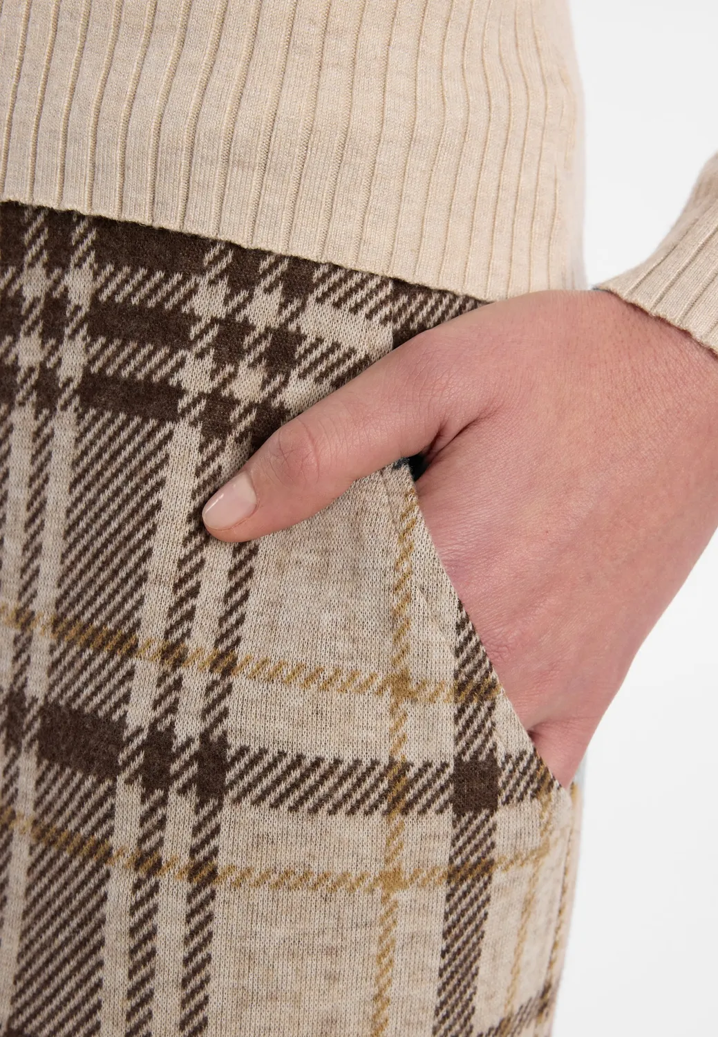 Ana Alcazar Emina pantaloni Marlene quadri beige
