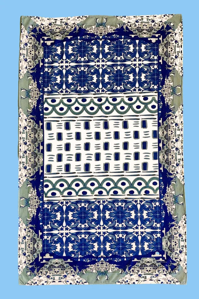 Antica Sartoria DW010 telo mare blu maioliche