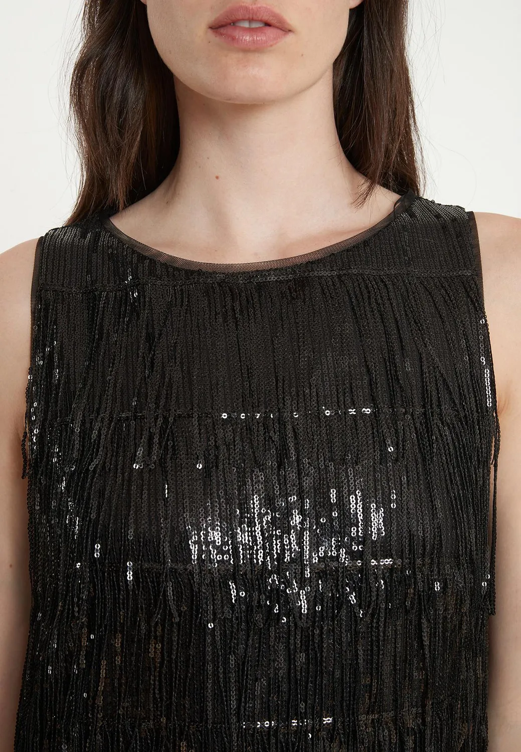 Ana Alcazar Tabby abito paillettes nero midi
