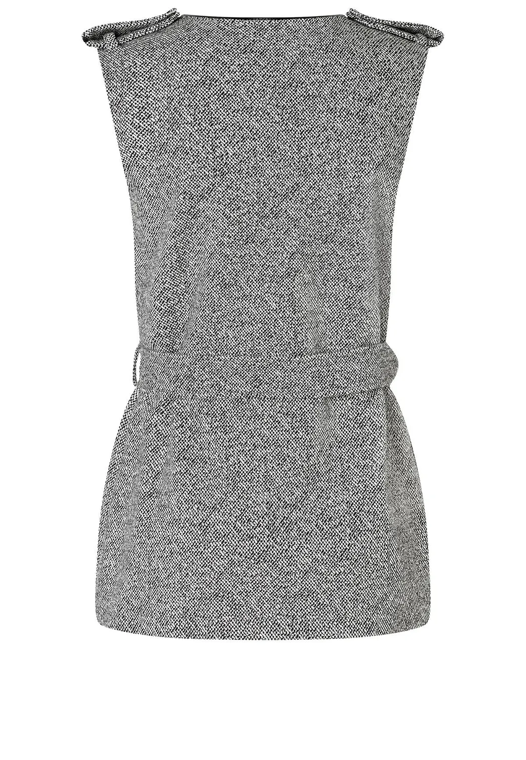 Ana Alcazar Alony Gilet Tweed Grigio con Cintura