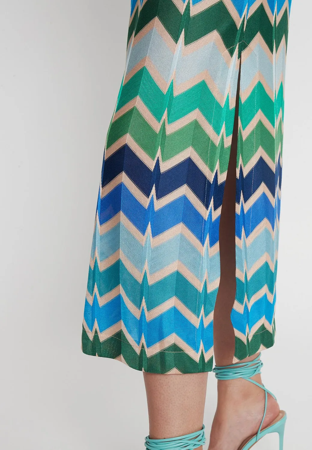 Ana Alcazar Pocana chemisier midi zigzag verde blu