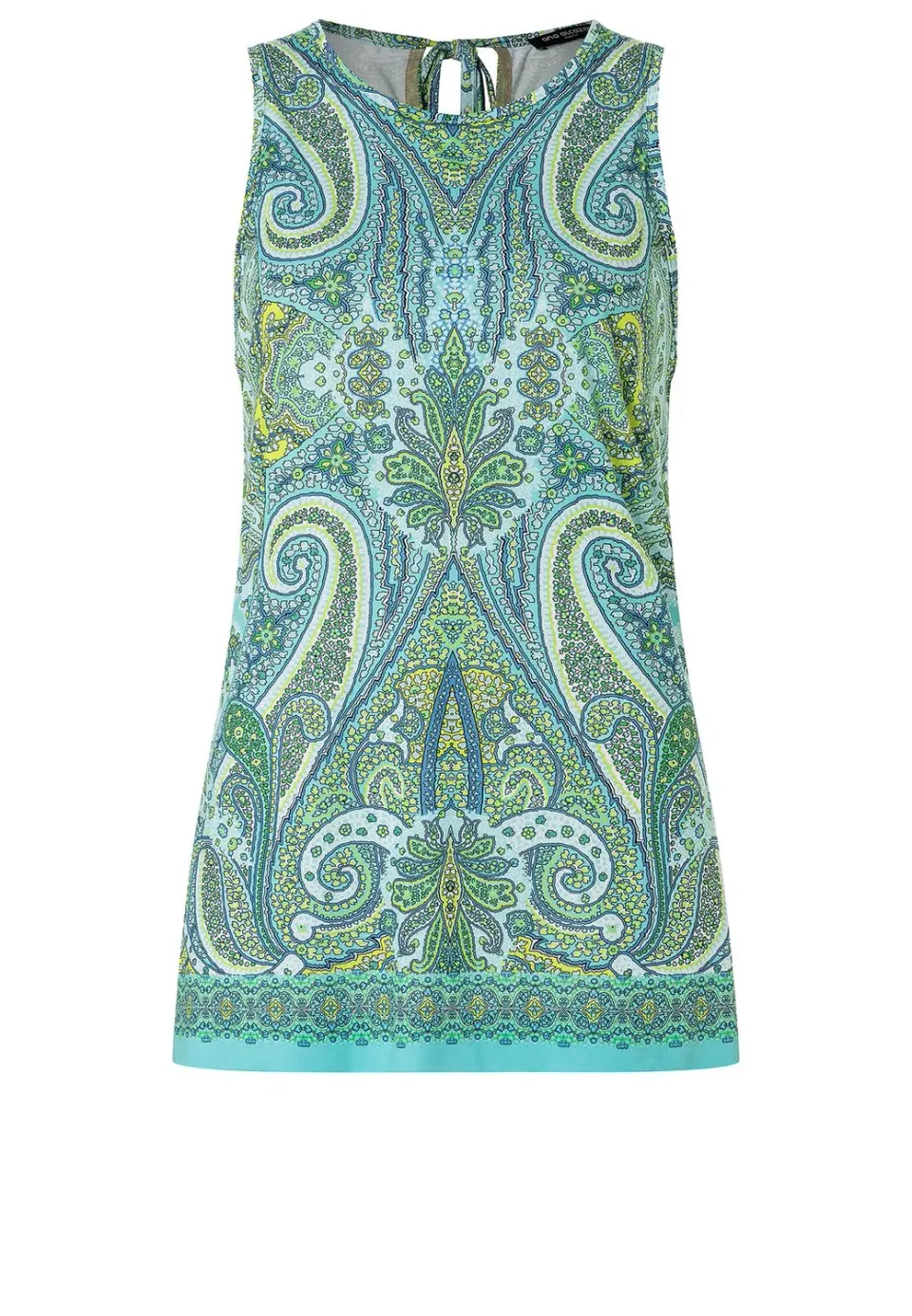 Ana Alcazar Piddy top paisley azzurro smanicato