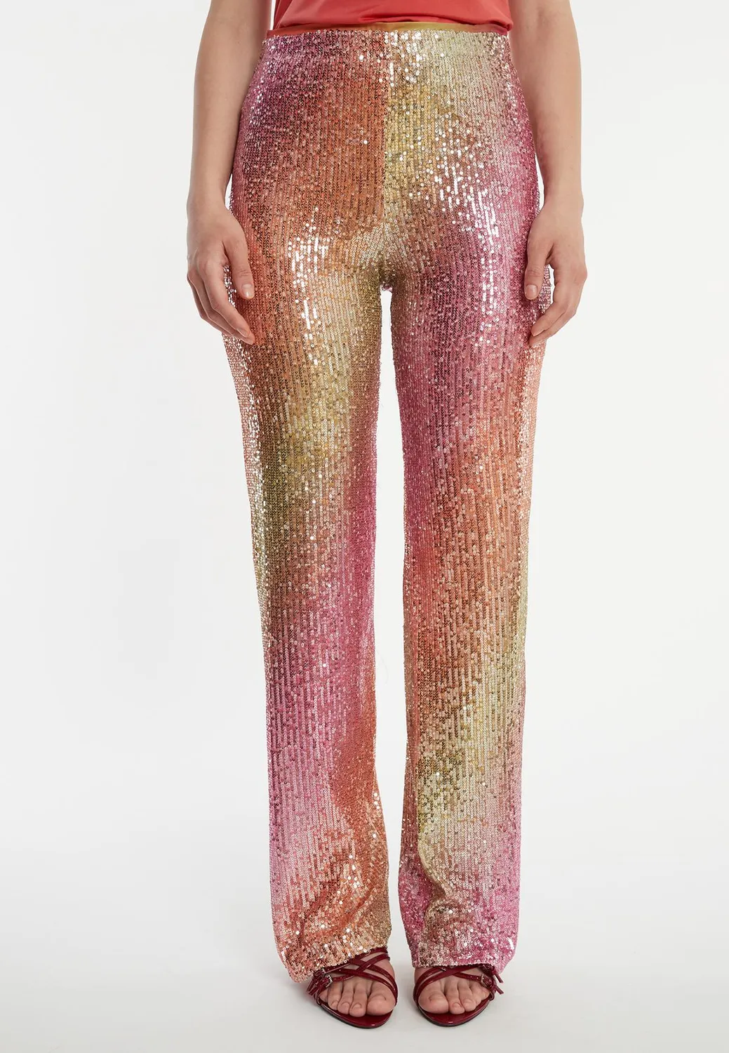 Ana Alcazar Zagea pantaloni paillettes rosa