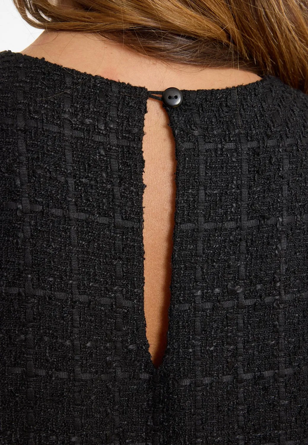 Ana Alcazar Abesi abito corto bouclé nero