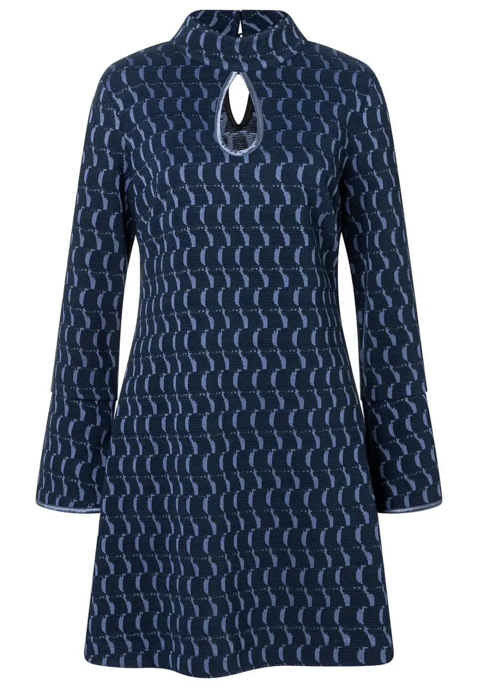 Ana Alcazar Siwea abito svasato jacquard blu viola