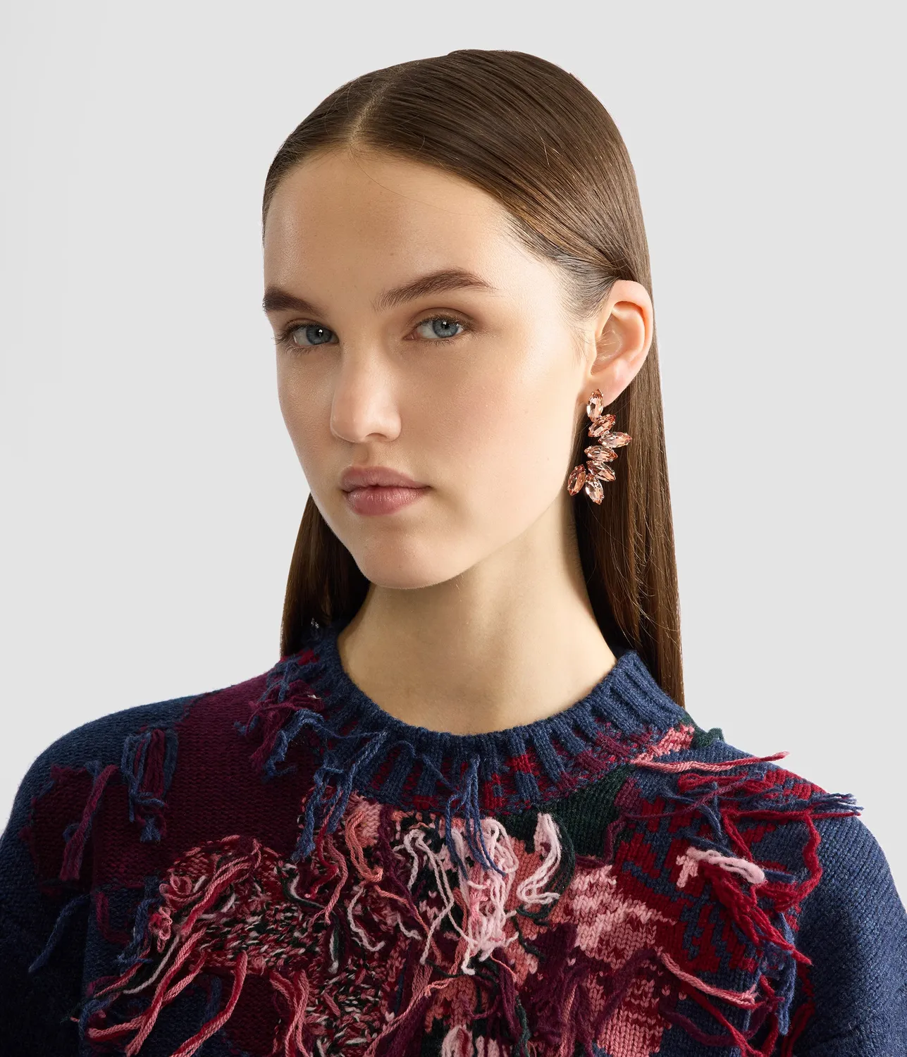 Erdem Crystal Earrings orecchini cristalli rosa ottone