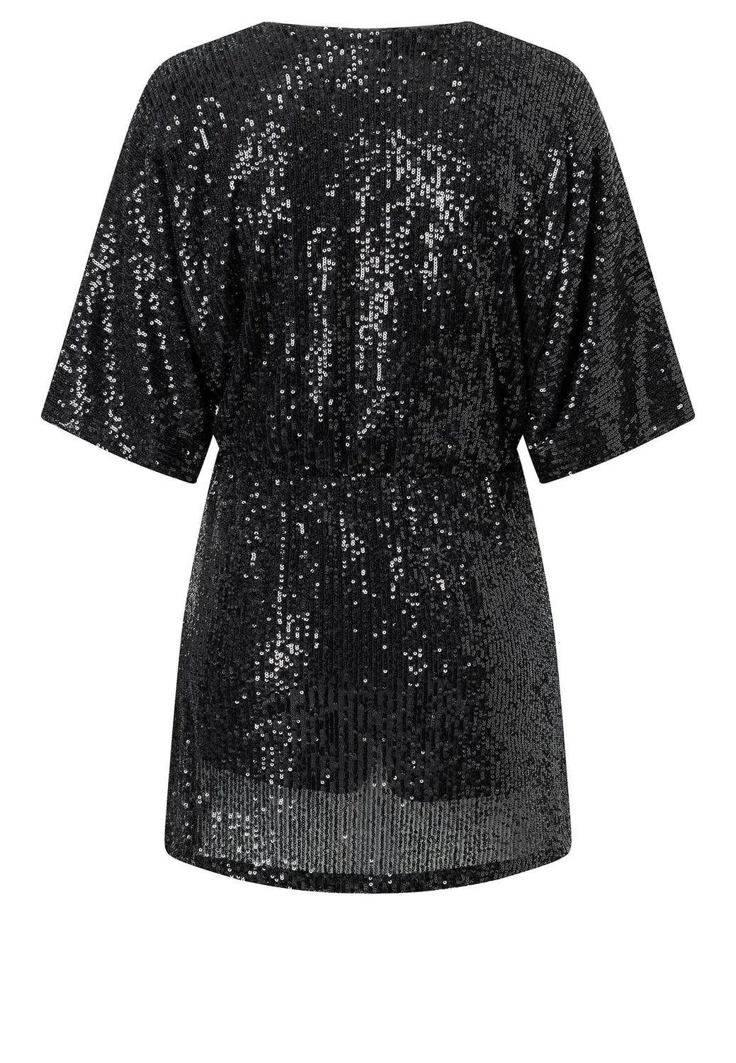 Ana Alcazar Tafara abito paillettes nero corto