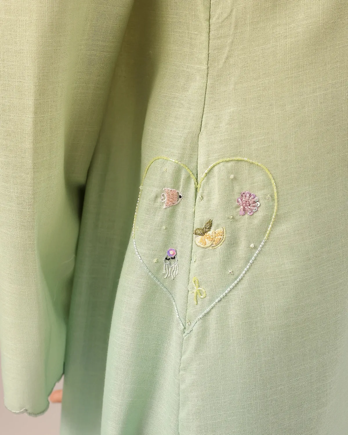 Our Dve Seafoam abito lino verde blu