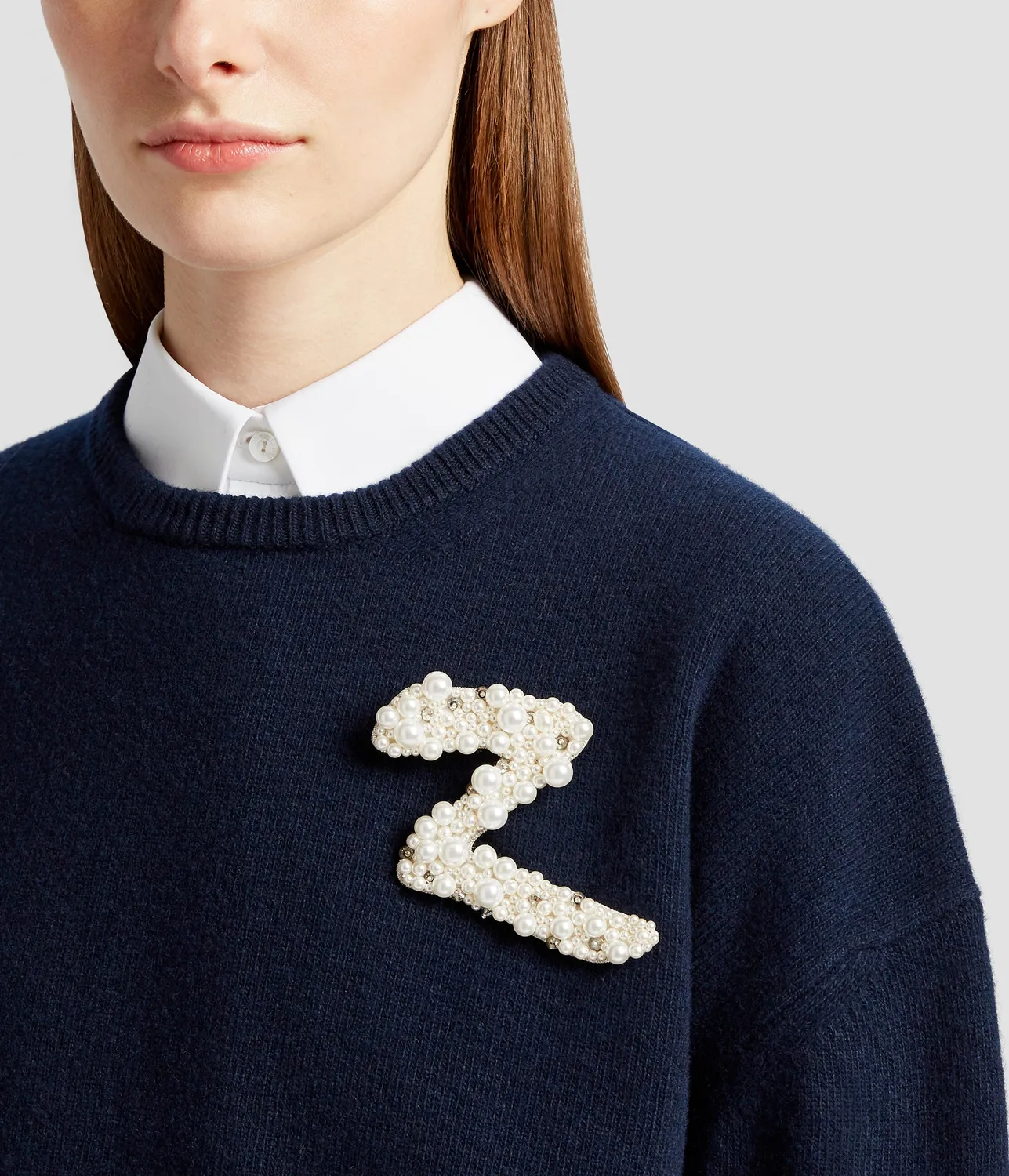 Erdem Pearl Alphabet Brooch Z spilla lettera Z perle