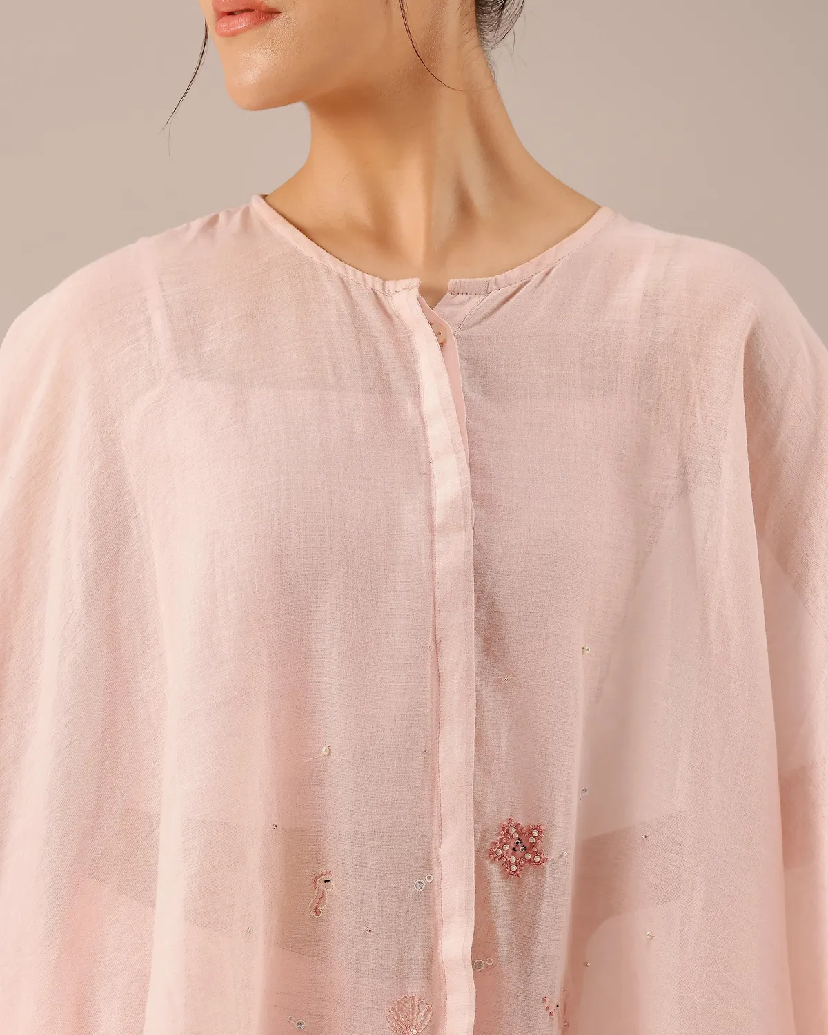 Our Dve Golden Dune Top Tube Top Completo rosa palazzo lino