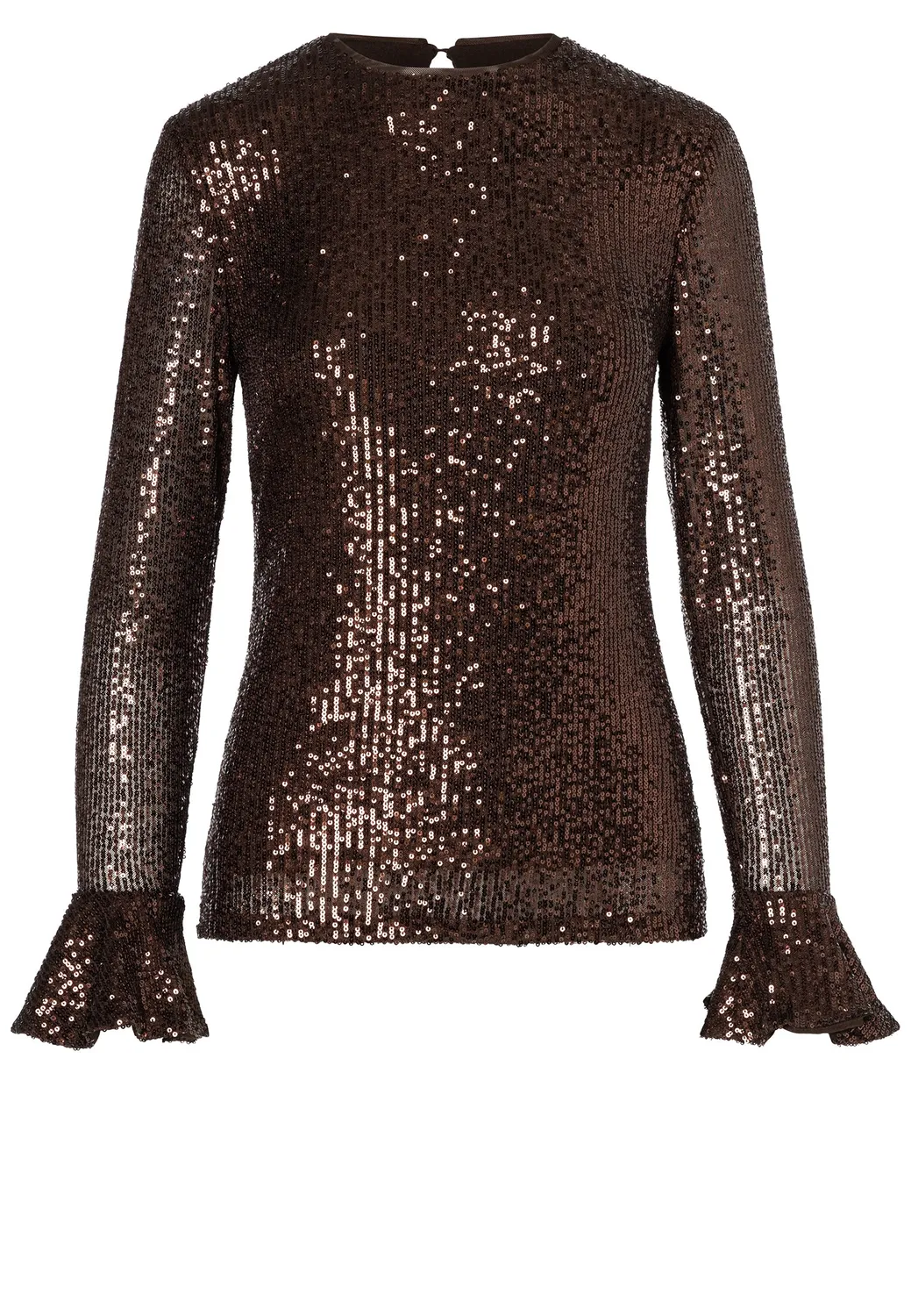 Ana Alcazar Evari top paillettes bronzo maniche