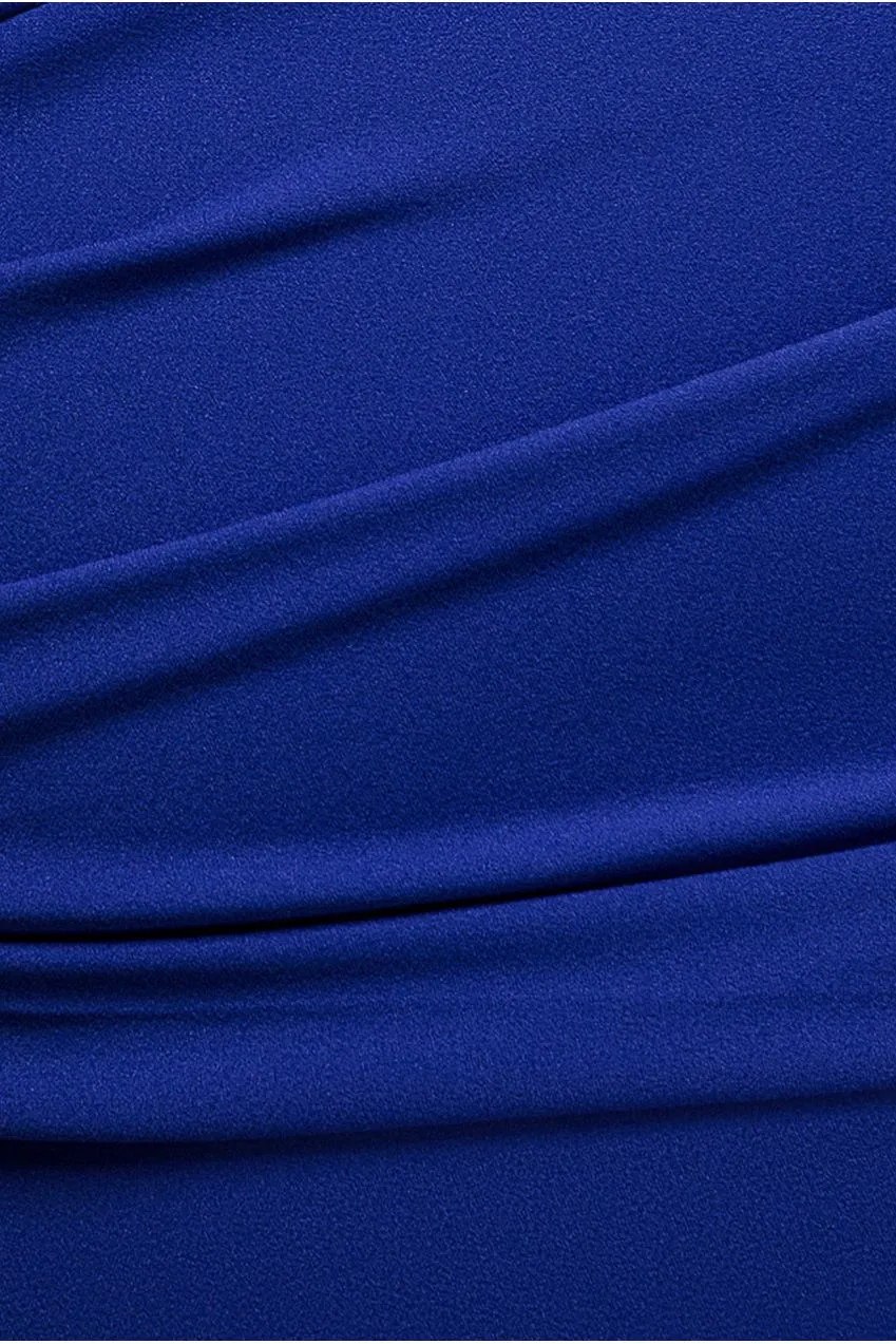 Goddiva Plus DR4135 abito midi bardot blu royal