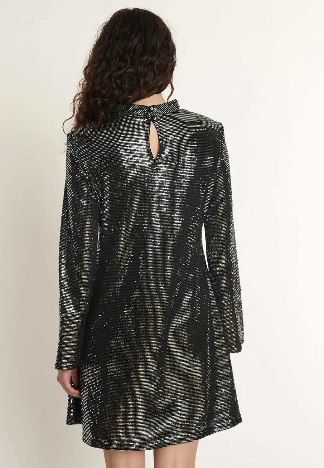 Ana Alcazar Ofesi abito festa paillettes argento