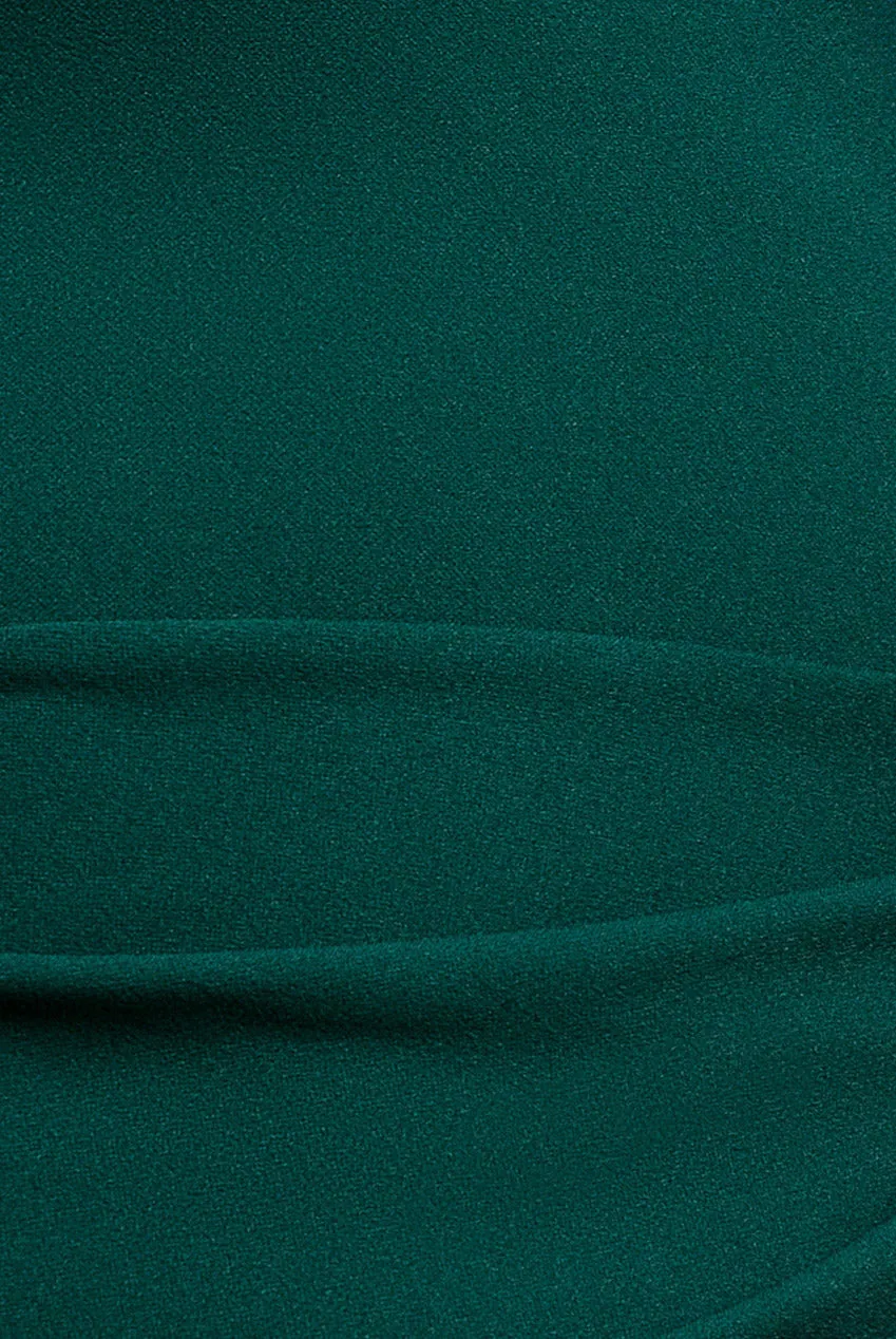 Goddiva Bardot Mermaid abito maxi verde smeraldo monospalla sirena