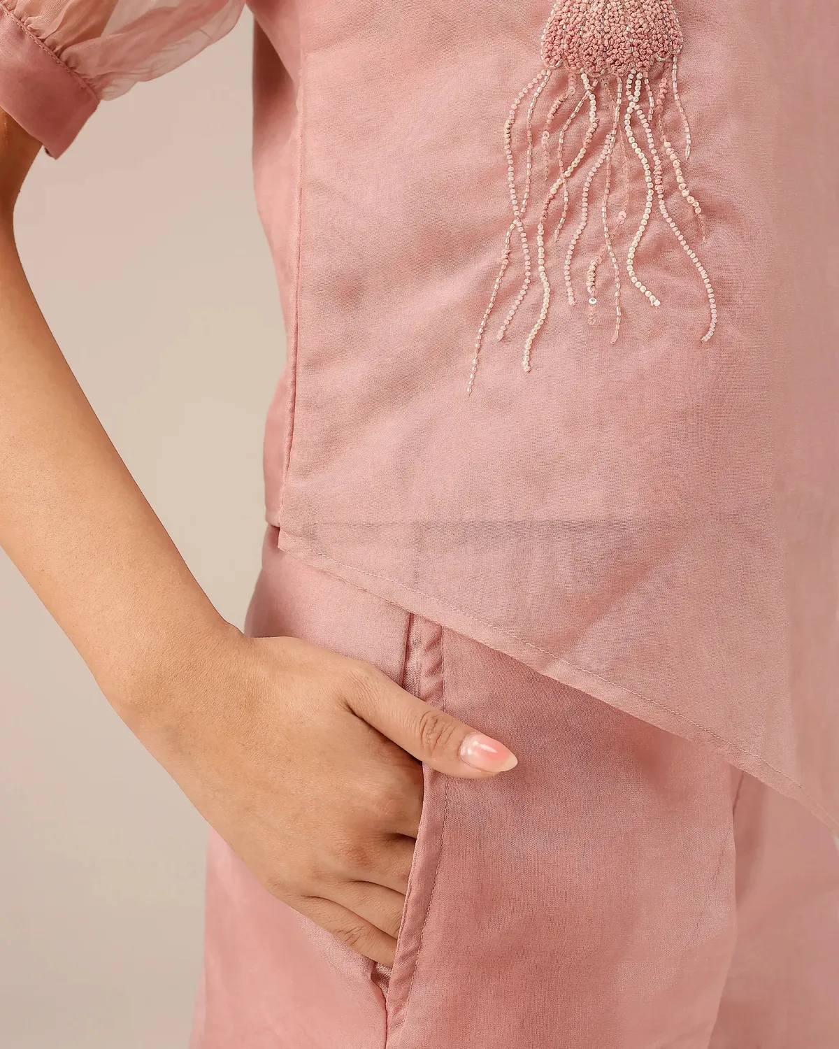 Our Dve Blum Jelly Top top rosa organza