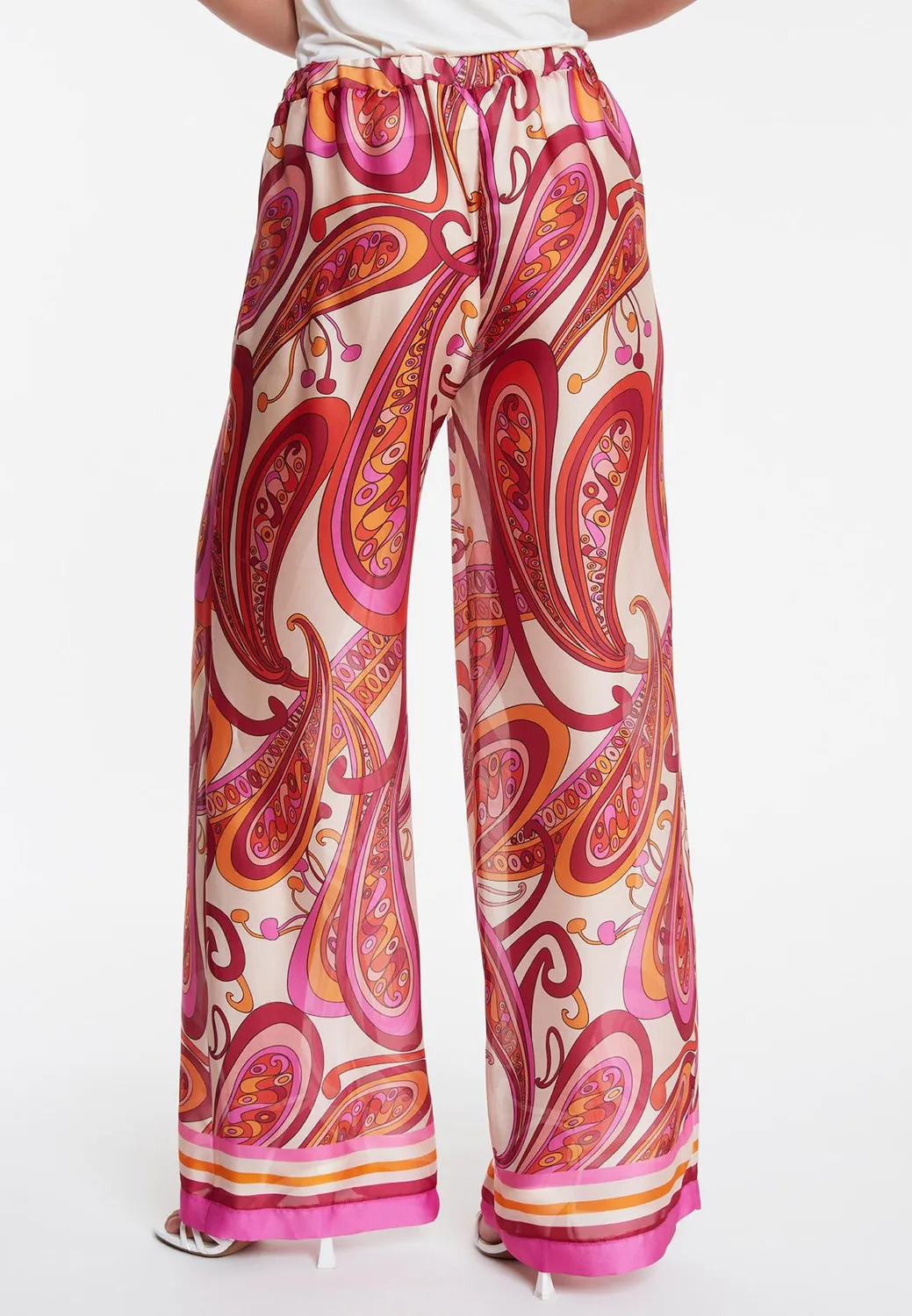 Ana Alcazar Wegora pantaloni chiffon fantasia paisley