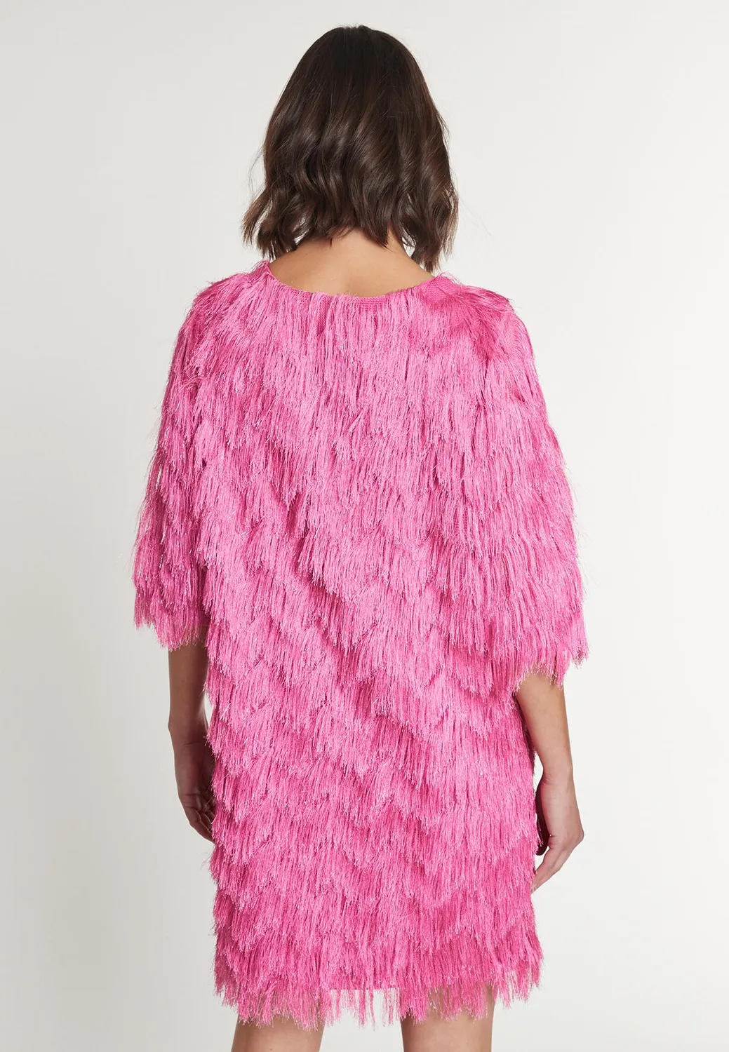 Ana Alcazar Macby abito cocktail nero corto zigzag