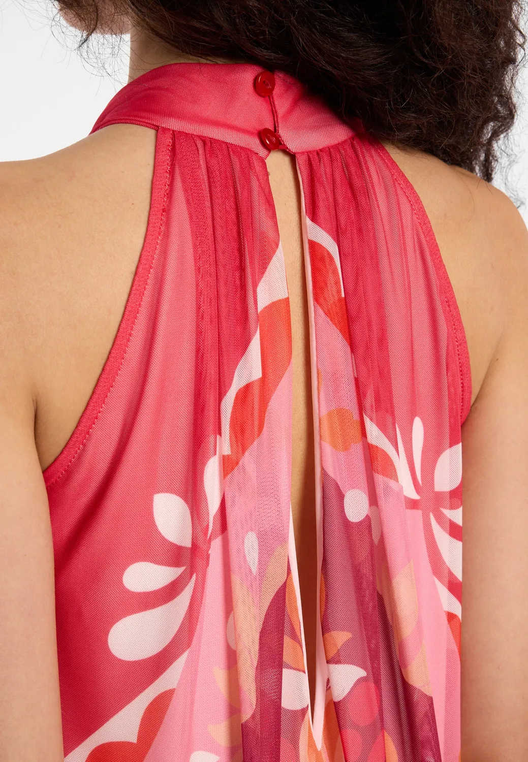 Ana Alcazar Delyr abito halterneck arancione rosa
