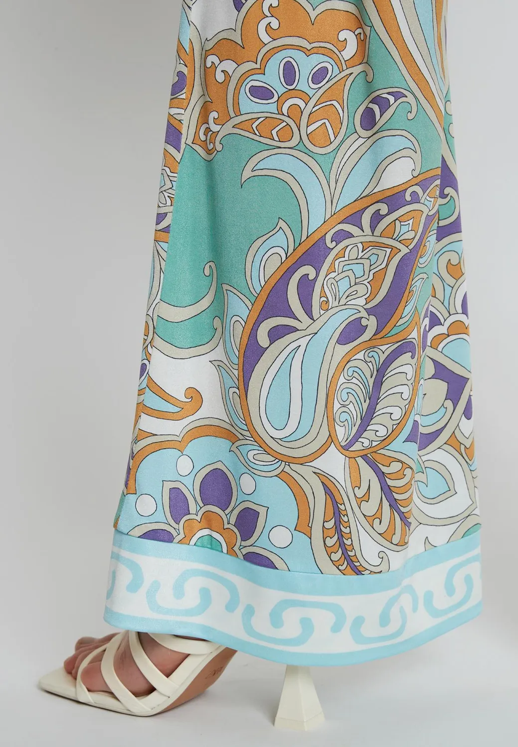 Ana Alcazar Kisby pantaloni zampa jersey paisley
