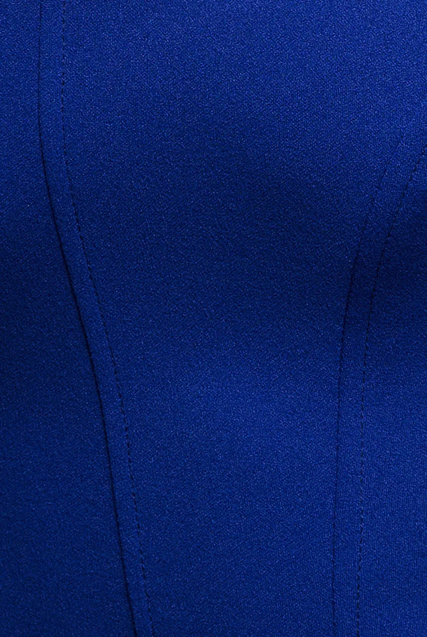 Goddiva Scuba Crepe abito maxi royal blue 14 sirena