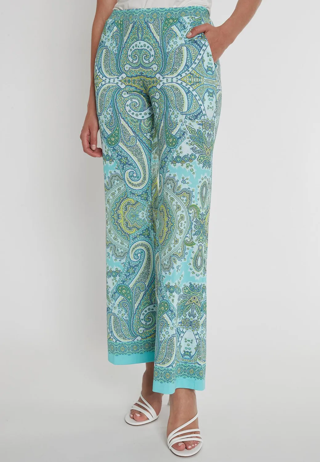 Ana Alcazar Pidila pantaloni estivi paisley azzurro