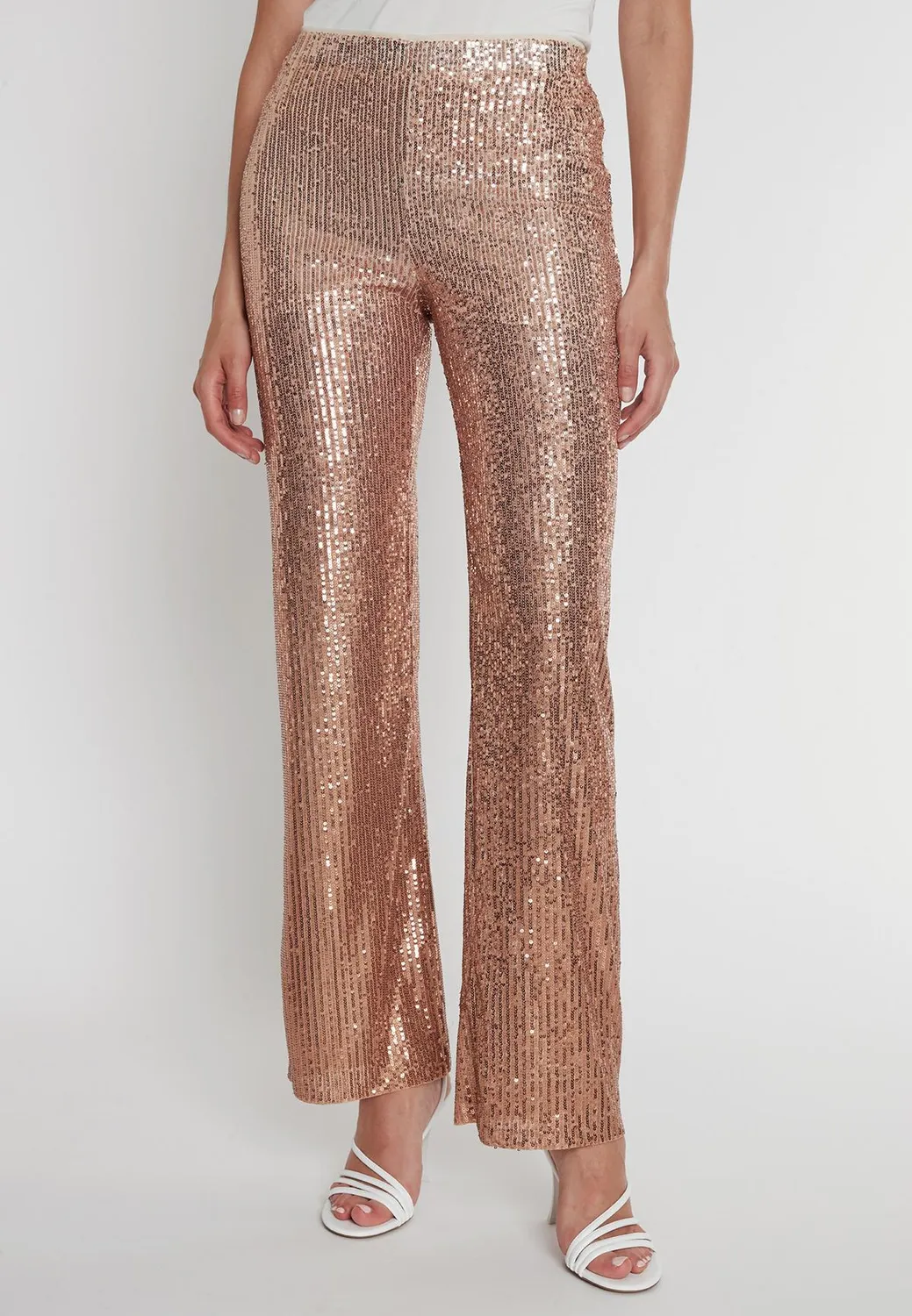 Ana Alcazar Paalo pantaloni paillettes oro rosa