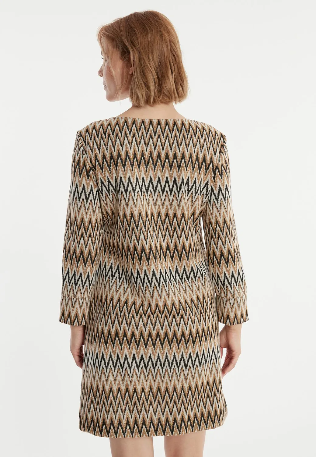 Ana Alcazar Penalle abito tunica nero oro beige lurex