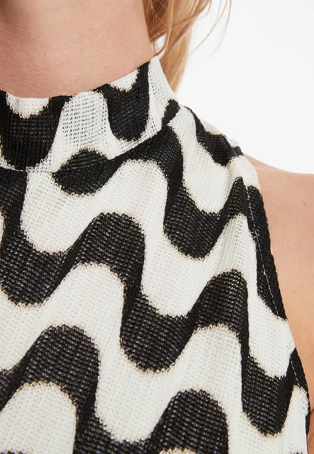 Ana Alcazar Zola abito midi maglia onde