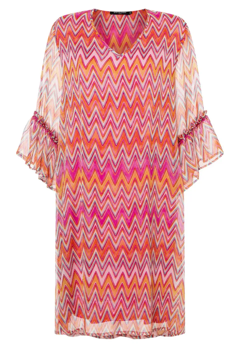 Ana Alcazar Libea abito chiffon fantasia scollo V