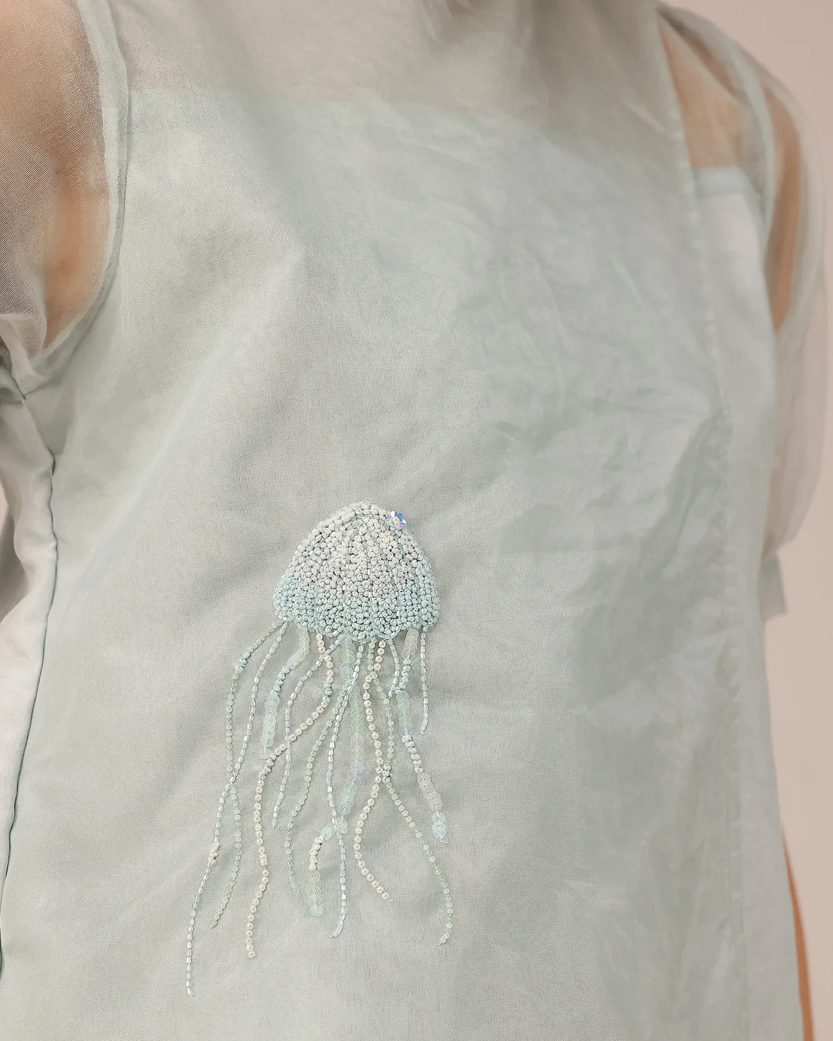 Our Dve Blum Jelly Top top grigio organza
