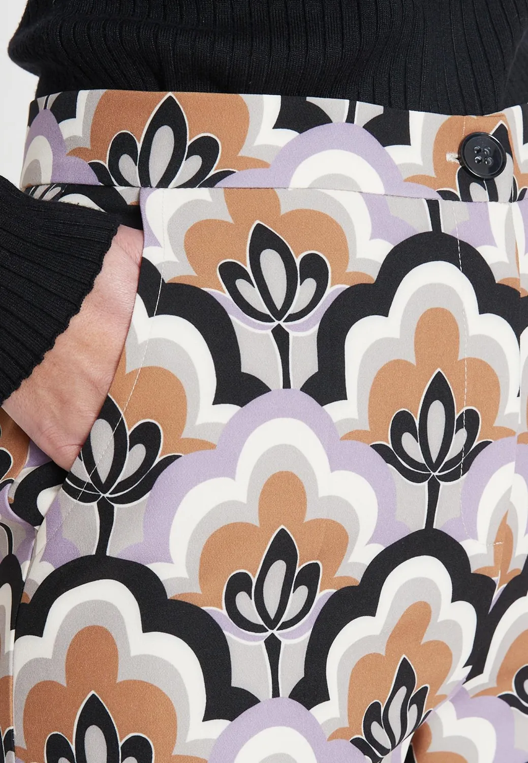 Ana Alcazar Maira pantaloni cropped stampa retro