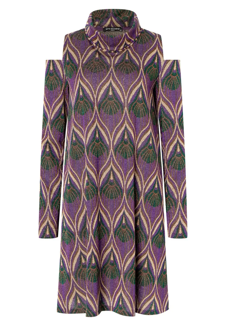 Ana Alcazar Otory abito trapezio lurex viola